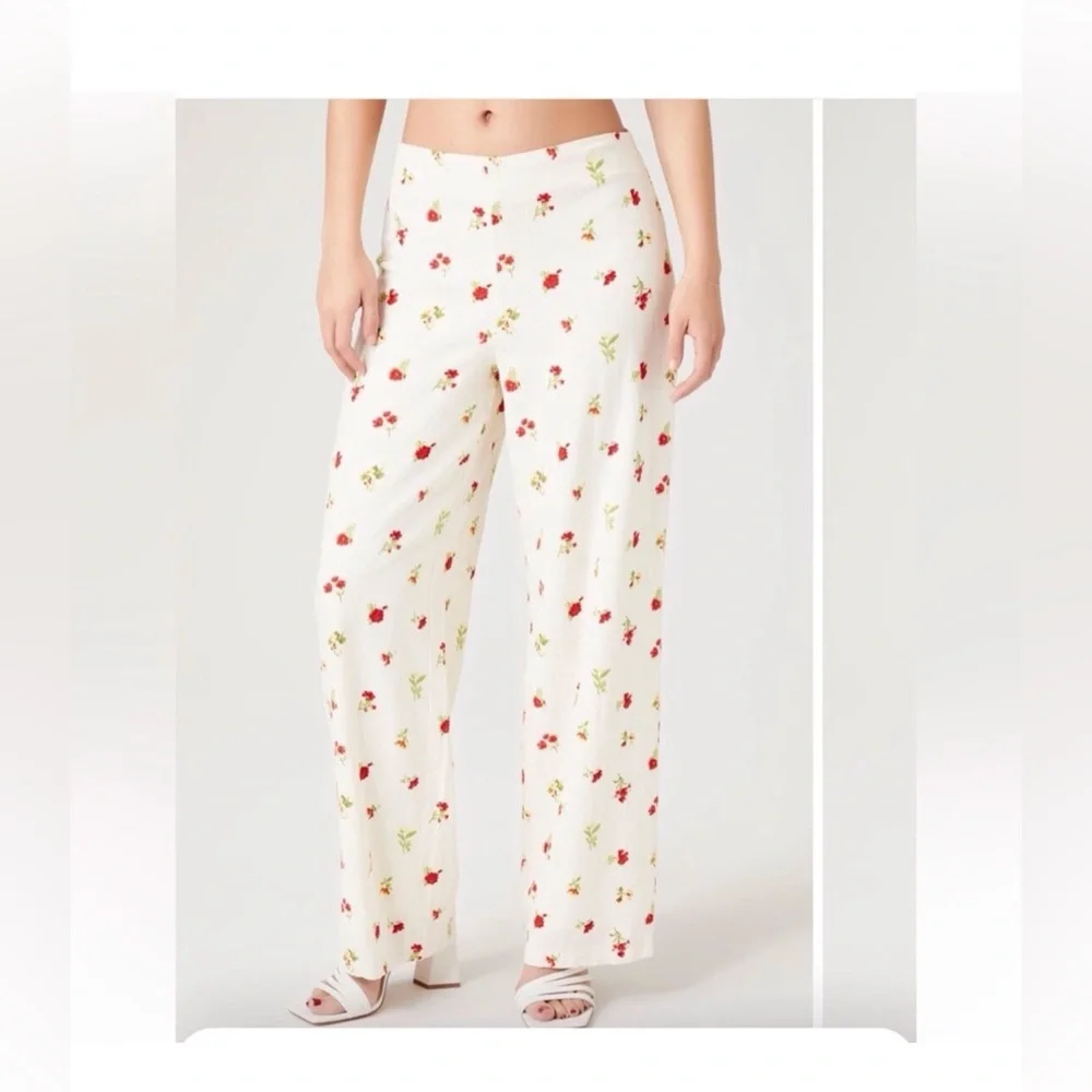 Forever 21 Linen Floral Pants - Picture 1 of 11